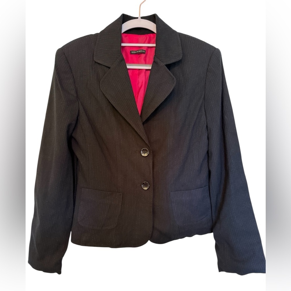 Courtenay Black Blazer with Pink Lining